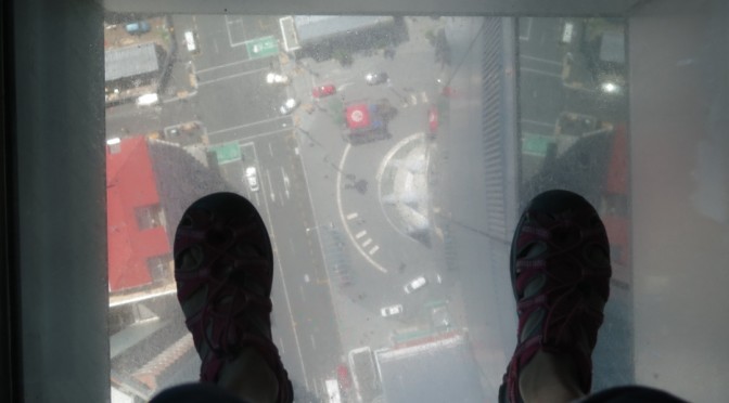 Crazy bungy jumping from Sky tower